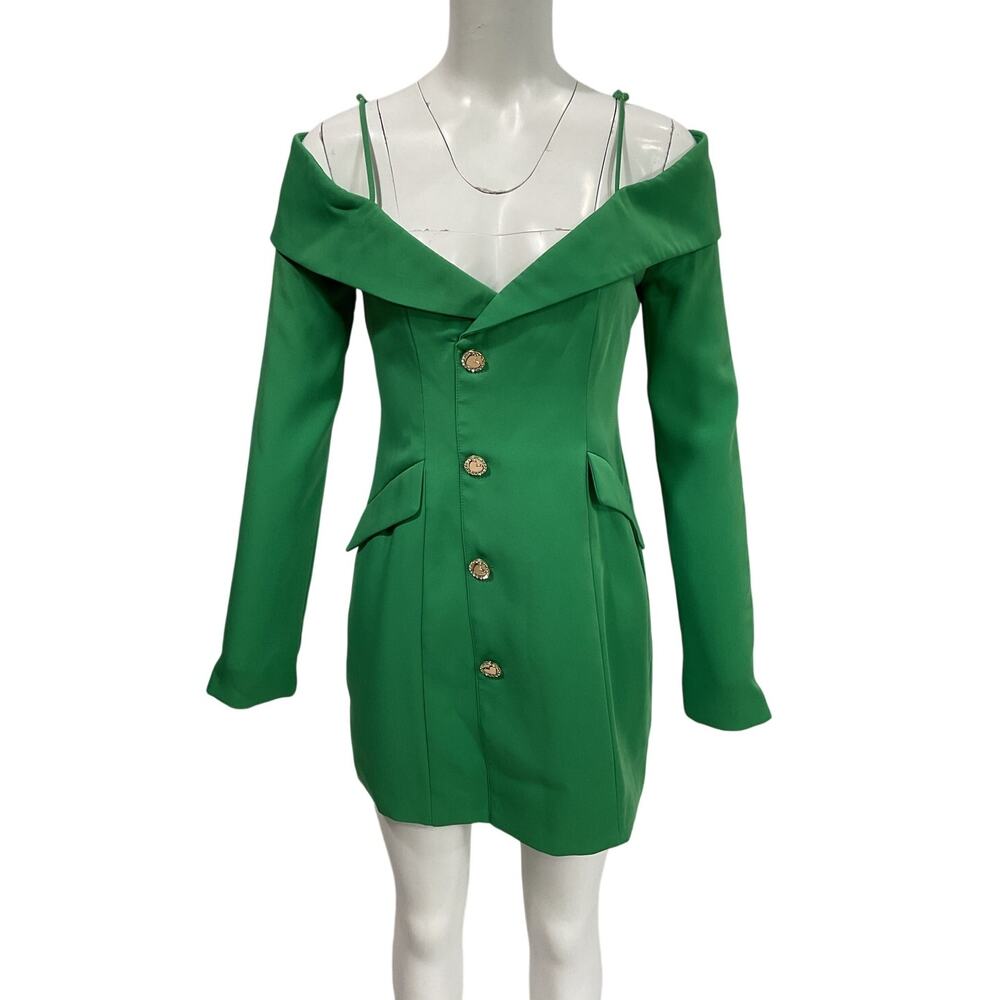 Lovers And Friends Tailored Clover Green Sadie Blazer Dress Size M NWT - Picture 2 of 5